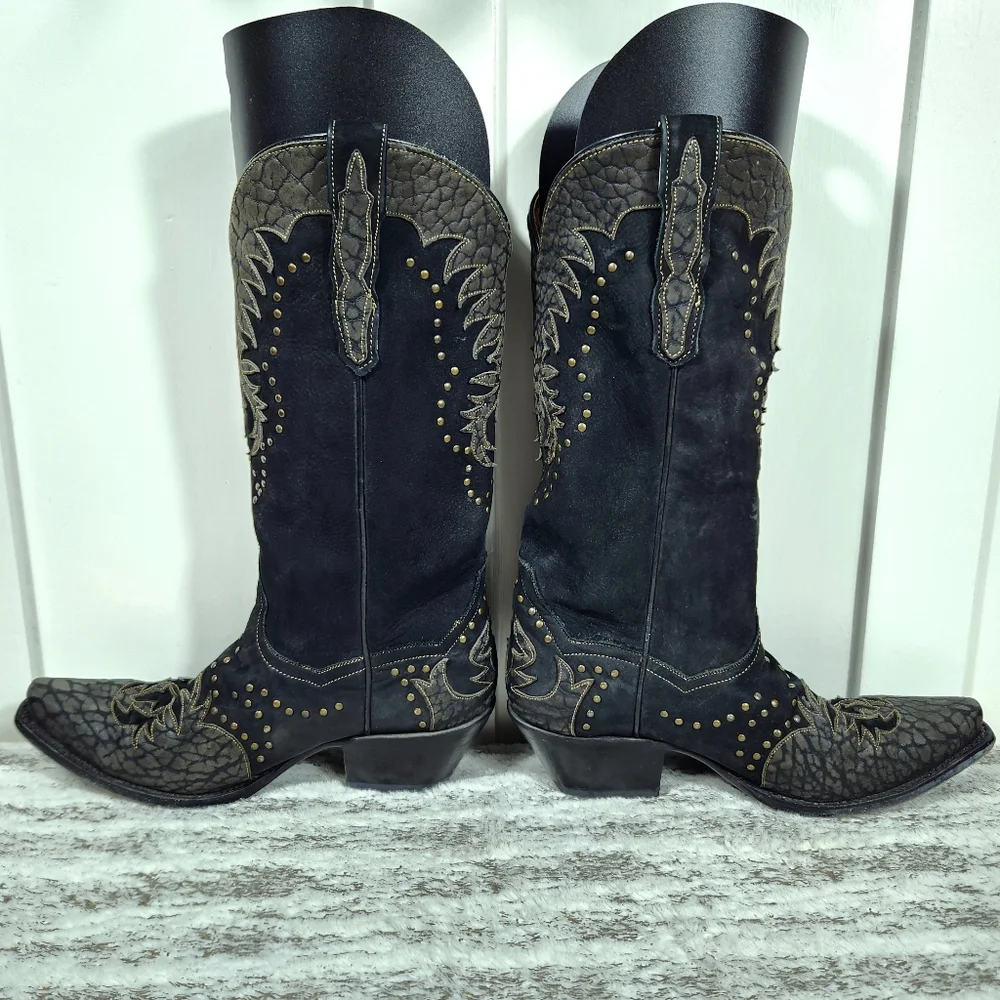 Dan Post "Invy" Studded Western Boots Black Leather DP3582 | Women's Size 8 - Picture 12 of 16